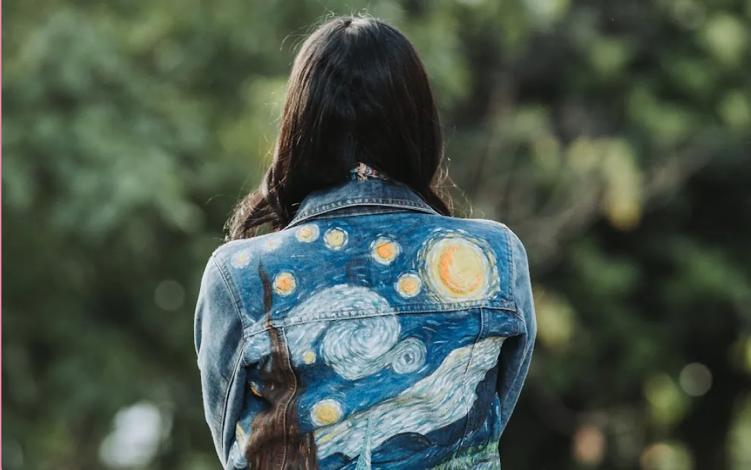Noche Estrellada — Homenaje a Van Gogh sobre denim